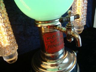 Steampunk Art Lamp,  Antique Soda Fountain,  Art Deco Shades,  Multi Color,  Dimmer 8