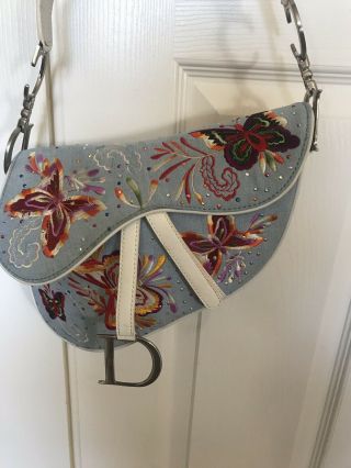 Christian Dior Saddle Bag Vintage Embroidered.  Rare