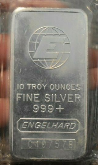 10 Oz Engelhard Large " E Vintage 2nd Series C Series " 999,  Bar