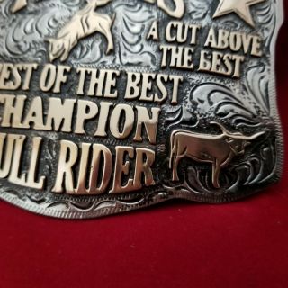 RODEO TROPHY BUCKLE VINTAGE 2010 PASADENA TEXAS BULL RIDING CHAMPION 867 4