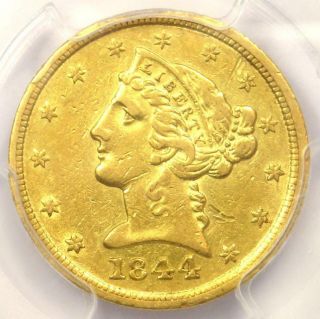 1844 - D Liberty Gold Half Eagle $5 - Pcgs Xf Details (ef) - Rare Dahlonega Coin