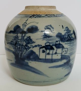 Good Large Antique Chinese Porcelain Blue And White 18th Century Jar