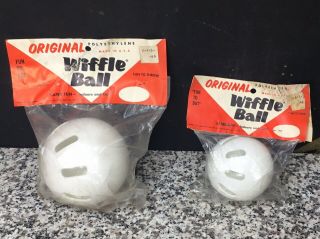 (2) Vintage 1960s Wiffle Balls 49 & 69 Cent Baseball & Softball Size