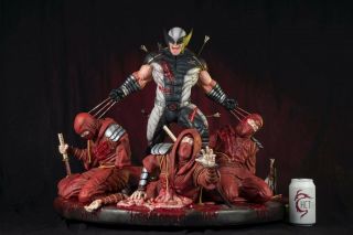 Custom Wolverine Vs Ninjas X Force Statue 1/4 Scale Box.  Very Rare