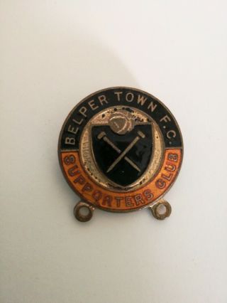 Vintage Enamel Belper Town Football Supporters Badge