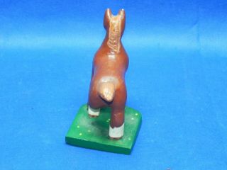 Antique Hand Carved and Painted England ETW Wooden Horse Statue Figurine 4.  5 