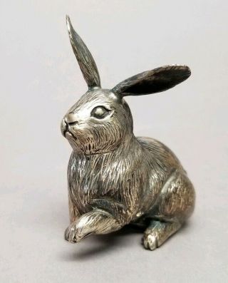 Buccellati Sterling Silver Bunny Rabbit 2 - 1/8” Miniature Figurine Rare &