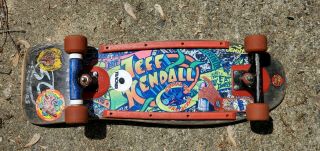 Santa Cruz Jeff Kendall Graffiti Black Skateboard Vintage 80s Tracker Trucks