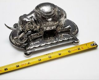 ANTIQUE 19th C.  VICTORIAN ENGLISH SHEFFIELD SILVERPLATE FIGURAL INKWELL ELEPHANT 4