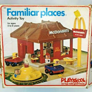 1974 Playskool Mcdonalds Vintage Rare Familiar Places Play Set Complete