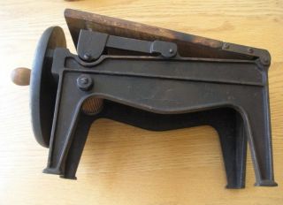 Vintage Cast Iron Tobacco Cutter W/ Table Extender