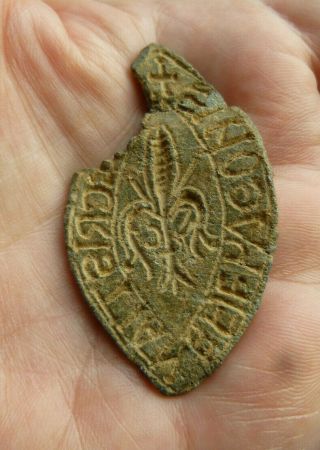 METEAL DETECTING FIND MEDIEVAL LARGE LEAD SEAL 2