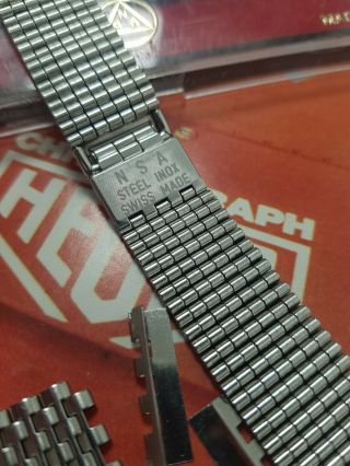 Vintage Heuer Monaco Mk1 NSA bracelet with signed clasp and 22mm endlinks 3