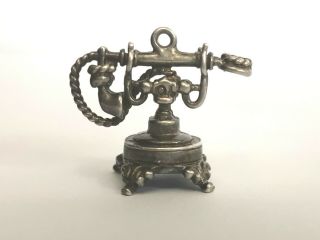 Wonderful Vintage Sterling Silver Telephone Charm - Metal Detecting Find