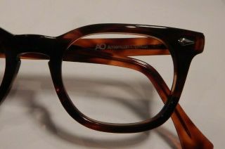 Vintage AUTHENTIC American Optical Stadium Tortoise 48/22 Eyeglass Frame NOS 7