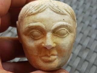 Fantastic Huge Extremely Rare Ancient Roman Marble Bust Head.  301 Gr.  60 Mm