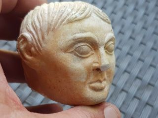 FANTASTIC HUGE EXTREMELY RARE ANCIENT ROMAN MARBLE BUST HEAD.  301 GR.  60 MM 2