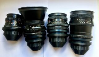 Vintage Zeiss Mc Set 35,  50,  80,  120 Lenses Arri Pl - Mount Arriflex Alexa Ursa 35mm