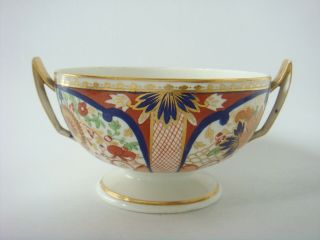 PINXTON PORCELAIN VERY RARE TUREEN WITH ANGULAR HANDLES - RED WITH FLOWERS C1800 8