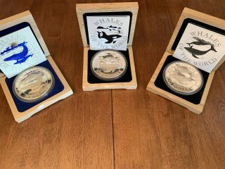. 999 Silver Kilos Bahamas Whales Of The World 1993,  1994,  1995 Complete Set Rare