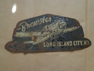 Vintage Wwii Item – Brewster Buffalo Aircraft - License Plate Topper Section