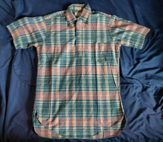 Vintage - Gant Yale Co - Op Madras Shirt,  10.  5 Short Sleeve Prep Ivy Plaid Classic