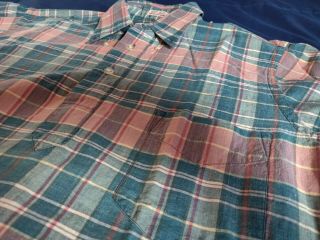 VINTAGE - Gant Yale Co - Op Madras Shirt,  10.  5 Short Sleeve Prep Ivy Plaid Classic 4