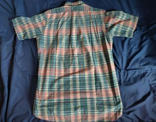 VINTAGE - Gant Yale Co - Op Madras Shirt,  10.  5 Short Sleeve Prep Ivy Plaid Classic 7