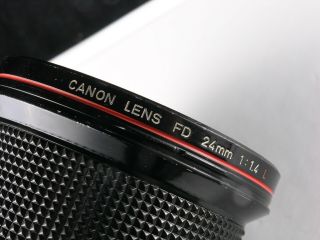 RARE Canon 24mm f1.  4 L ASPH ultra - wideangle lens,  FD/nFD,  fits Sony/Olympus 3