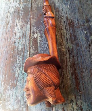 Incense Copal Keeper /burner Smoker Antique Ethnic Wood Hand Carved,  Decorative