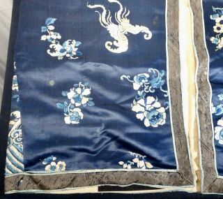Chinese Blue Embroidered Silk Panel - 55774 8