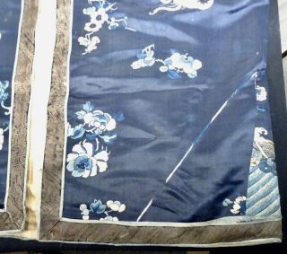 Chinese Blue Embroidered Silk Panel - 55774 9
