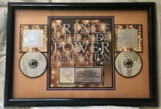 Prince 1991 Riaa " Diamonds And Pearls " Double Platinum Record / Cd Award - Rare