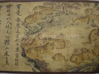Chinese Painting Scroll Of Hundred Tigers b01 3