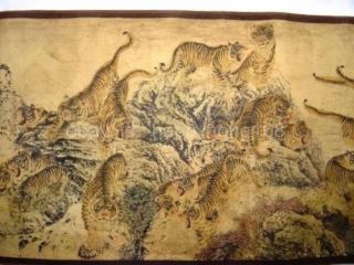 Chinese Painting Scroll Of Hundred Tigers b01 4