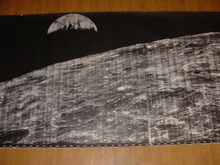 Vintage 66 NASA Apollo Lunar First View of Earth from Moon GIANT Wall Size Photo 4