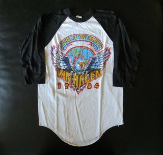 1984 Vintage Van Halen Concert Shirt: Tour Of The World,  Never Worn; Nos Gem