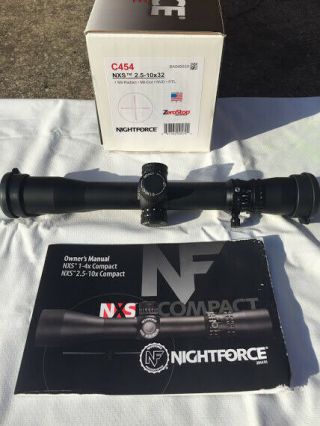 Nightforce Nxs 2.  5 - 10x32 Scope Mil - Dot C454 Rare