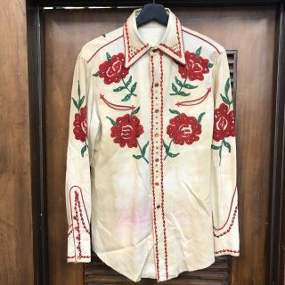 Vintage 1950’s “n.  Turk” Western Cowboy Embroidery Rockabilly Shirt - S