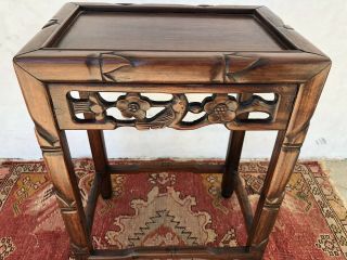 Chinese Huanghuali Hard Wood Side Table Qing Old Ca Estate Antique Rare Design