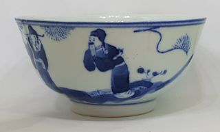 VERY FINE ANTIQUE CHINESE PORCELAIN BLUE & WHITE 19th CENTURY BOWL 4