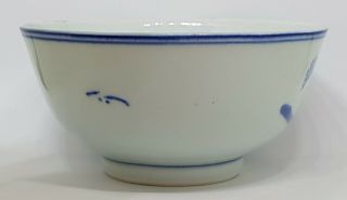 VERY FINE ANTIQUE CHINESE PORCELAIN BLUE & WHITE 19th CENTURY BOWL 5