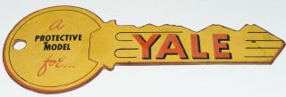 Vtg 1950/60s Locksmith Yale Key/Locks Double - Sided Die - Cut Sign Hardware/Garage 2