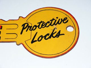 Vtg 1950/60s Locksmith Yale Key/Locks Double - Sided Die - Cut Sign Hardware/Garage 3