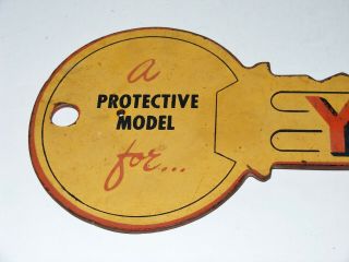 Vtg 1950/60s Locksmith Yale Key/Locks Double - Sided Die - Cut Sign Hardware/Garage 4