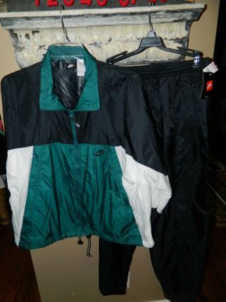 Vtg Mens Nike Windbreaker Track Suit Jacket & Pants 2 Piece Set Size Large