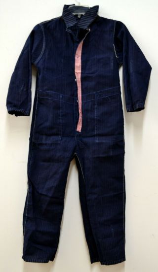 Vtg 1920s Slipova Railroad Coverall Play Suit Stifel Wabash Stripe Boot Stamp 6