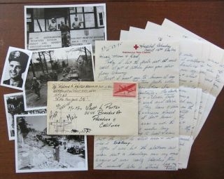 Wwii Letters,  D - Day France,  Bulge 1st Div " Shot Ack Ack Guns At Us " Kia Related