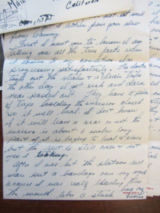 WWII letters,  D - Day France,  Bulge 1st Div 