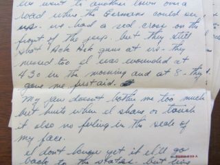 WWII letters,  D - Day France,  Bulge 1st Div 